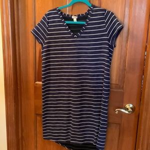 Blue,white stripes sundress